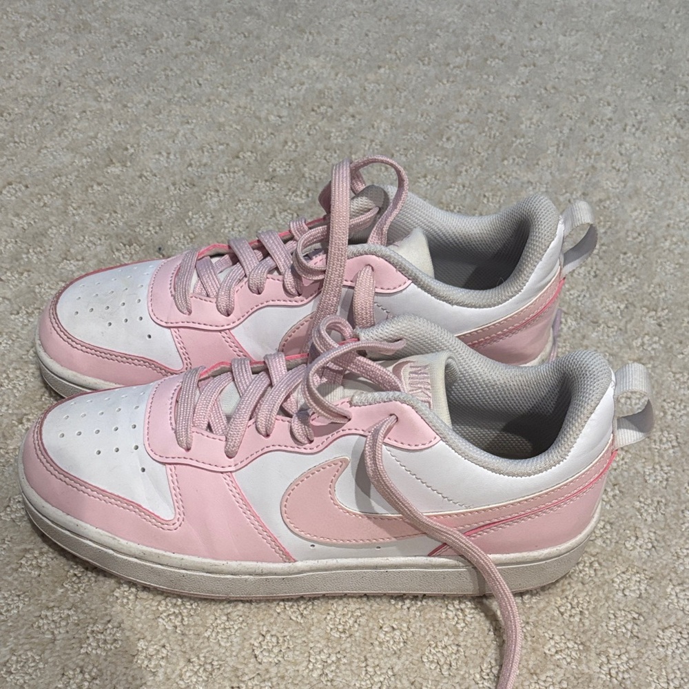 Nike Pastel Pink and White Low-Top Sneakers
